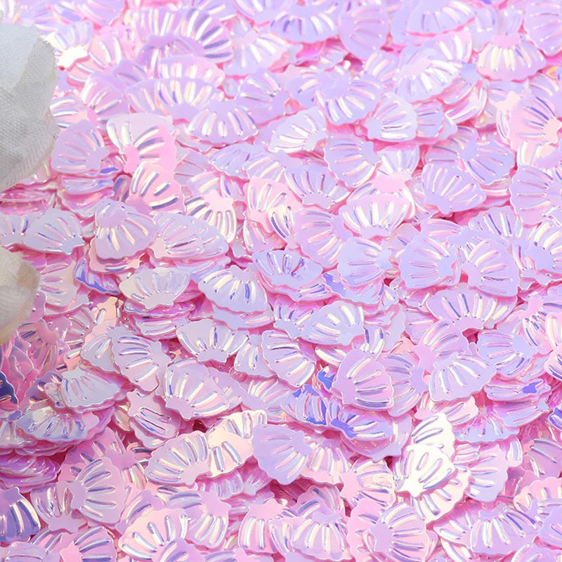 15g 7mm Iridescent Metallic Glitter Shell Confetti Mermaid Party Table Sequin Scatter DIY Decor Wedding Under the Sea Theme
