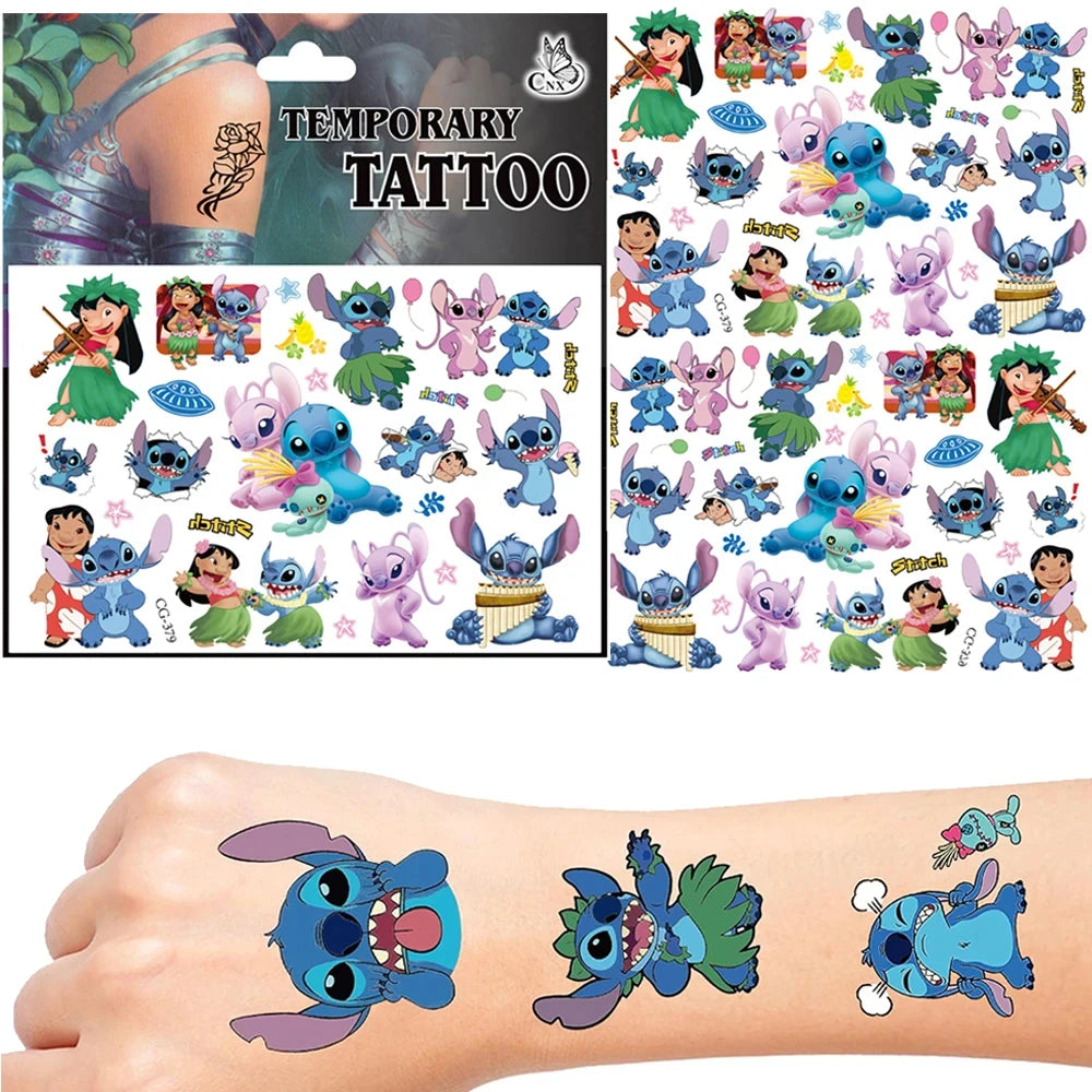 Lilo Stitch Party Gift Supplies Slapping Bracelets Reusable Drinking Straws Stamp Paper Bags Stickers Ring Birthday Party Decora