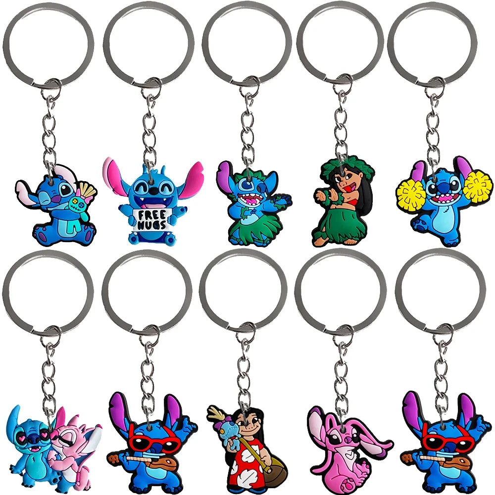 10/20/30Pcs/Lot Lilo Stitch Silicone Keychain Party Supplies Gift Bag Filler Stuffer School Carnival Reward Kids Party Decoratio