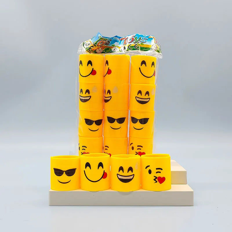 12Pcs Neon Rainbow Plastic Smile Magic Spring Toys for Children Birthday Party Favors Piñata Fillers Carnival Prizes Goodie Bag