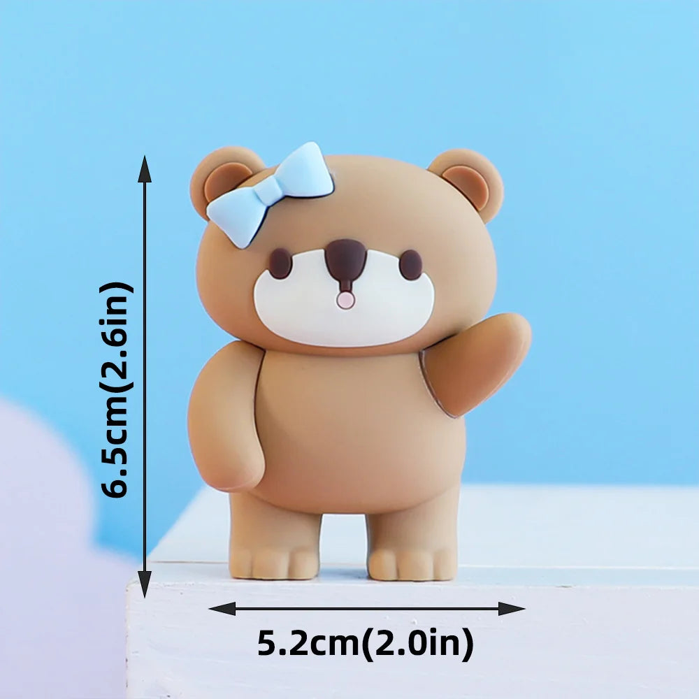 Bear Cake Toppers for Boy or Girl Baby Shower Children's Birthday Party Decoration Hot Air Balloon Cake Topper Pink Blue Green