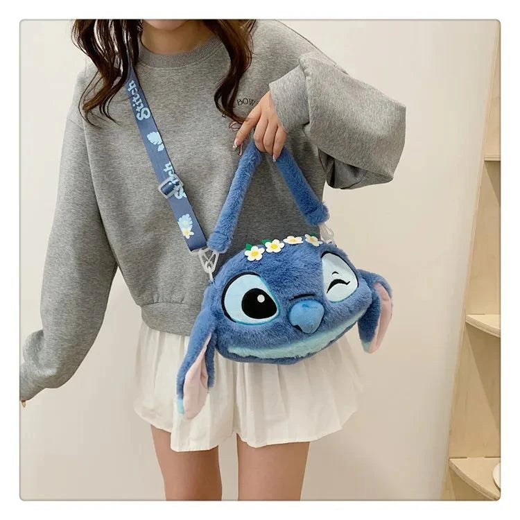 New Lilo & Stitch Plush Toys Kawaii Plush Messenger Bag Girl Handbag Anime Stuffed Toys Children Cartoon Plushie Soft Bag