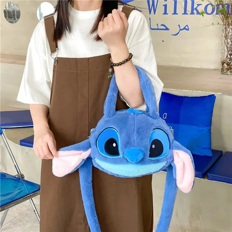 New Lilo & Stitch Plush Toys Kawaii Plush Messenger Bag Girl Handbag Anime Stuffed Toys Children Cartoon Plushie Soft Bag