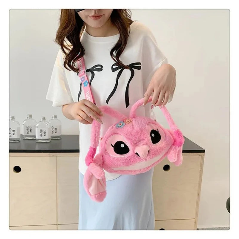New Lilo & Stitch Plush Toys Kawaii Plush Messenger Bag Girl Handbag Anime Stuffed Toys Children Cartoon Plushie Soft Bag