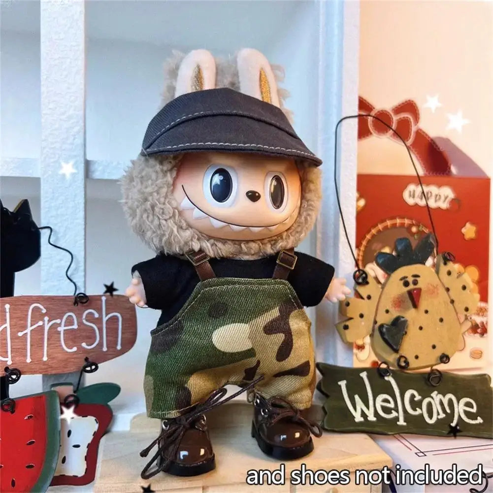 For 17cm Labubu Idol V1 V2 Fashion Mini Doll Clothes Outfit Accessories Stylish Outfit Clothes Sports Leisure Suit Clothing Gift