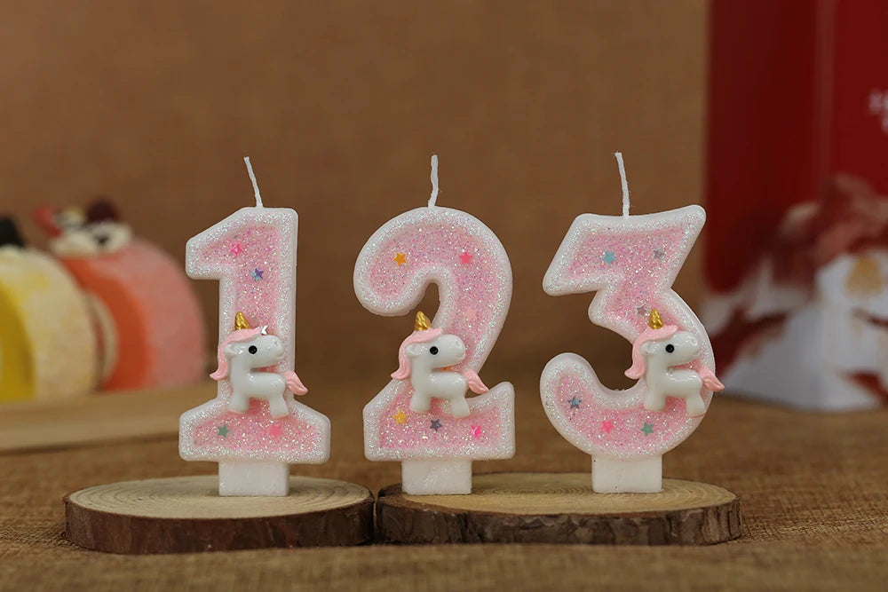 Sparklers Birthday Candle 1 Years Pink Unicorn Original Birthday Candles for Cake Blue Children's Birthday Candle