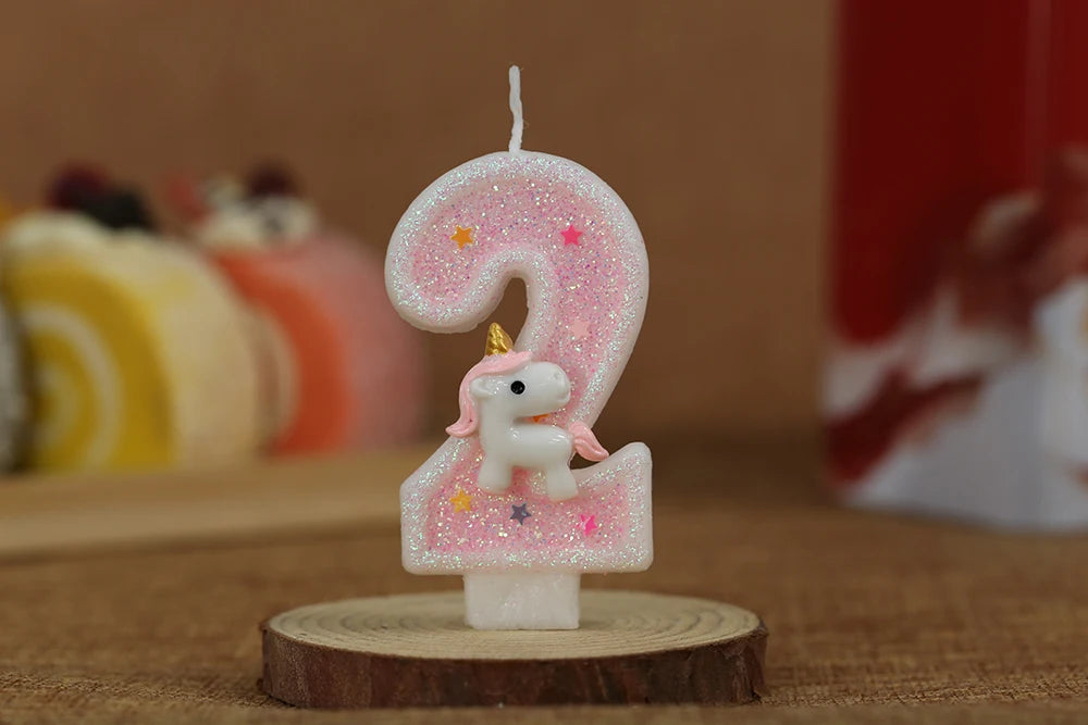 Sparklers Birthday Candle 1 Years Pink Unicorn Original Birthday Candles for Cake Blue Children's Birthday Candle