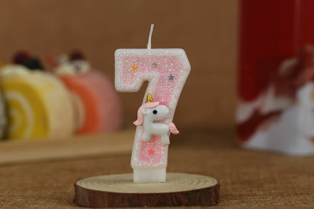 Sparklers Birthday Candle 1 Years Pink Unicorn Original Birthday Candles for Cake Blue Children's Birthday Candle