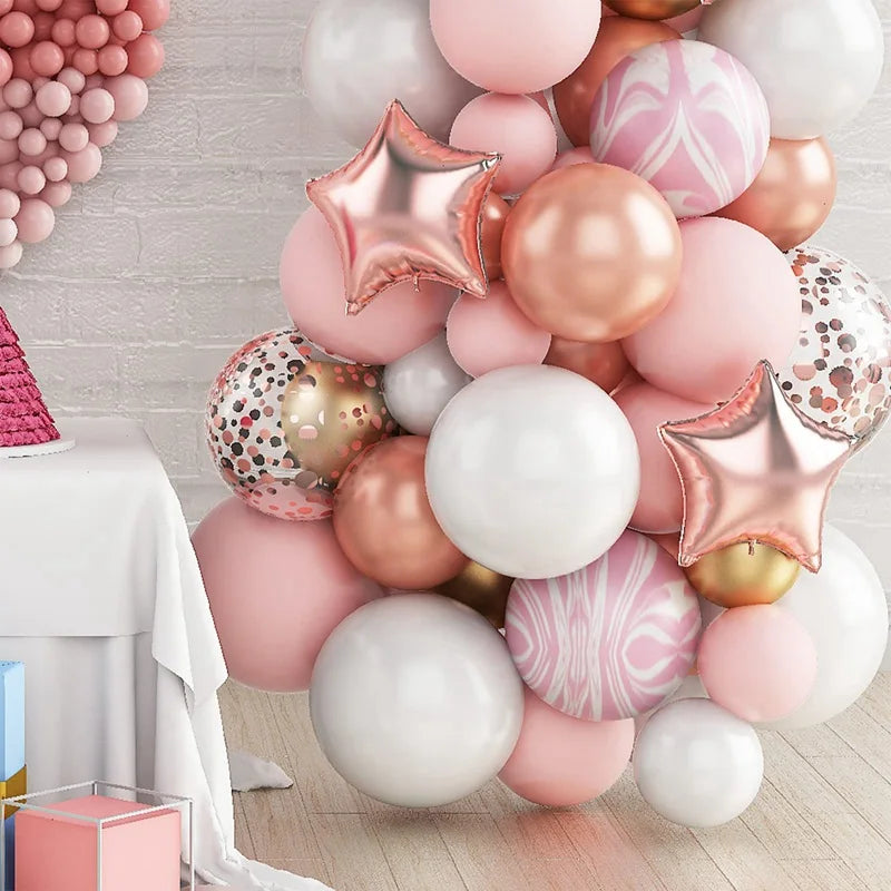 Pink Gold Balloon Garland Arch Kit Birthday Party Decor Kids Girl Wedding Birthday Party Baloon Supplies Baby Shower Latex Balon