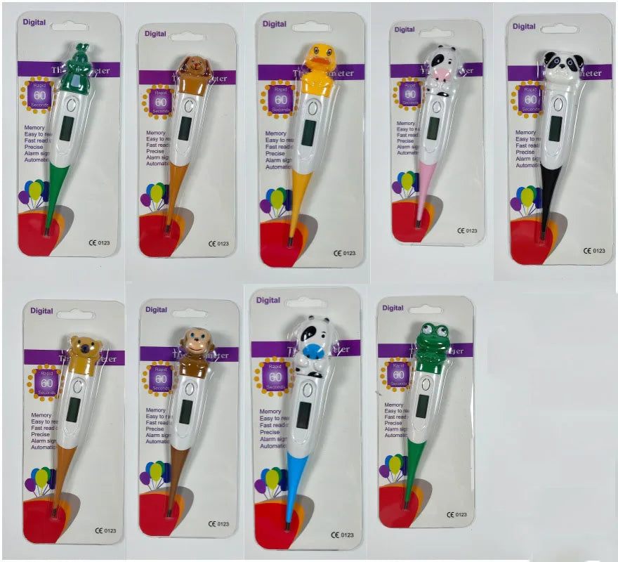 10 PCS Animal Cartoon Medical Thermometer Digital  Soft Head for Kids Child aldult fast Readings Ovulation High Accurate