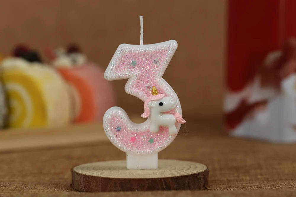 Sparklers Birthday Candle 1 Years Pink Unicorn Original Birthday Candles for Cake Blue Children's Birthday Candle