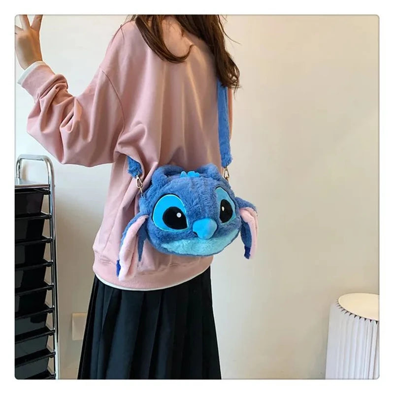 New Lilo & Stitch Plush Toys Kawaii Plush Messenger Bag Girl Handbag Anime Stuffed Toys Children Cartoon Plushie Soft Bag