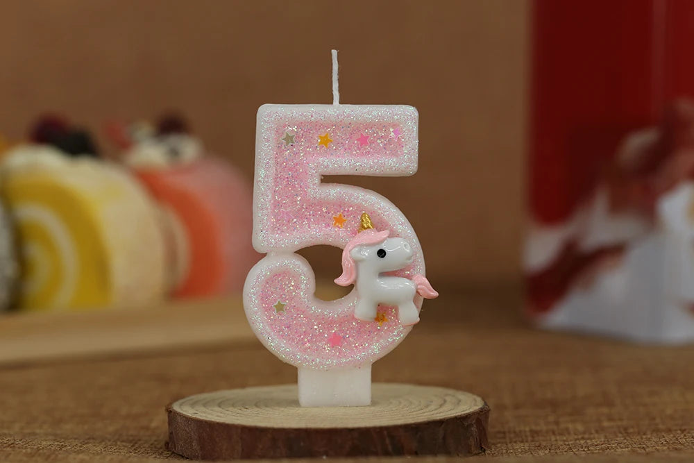 Sparklers Birthday Candle 1 Years Pink Unicorn Original Birthday Candles for Cake Blue Children's Birthday Candle