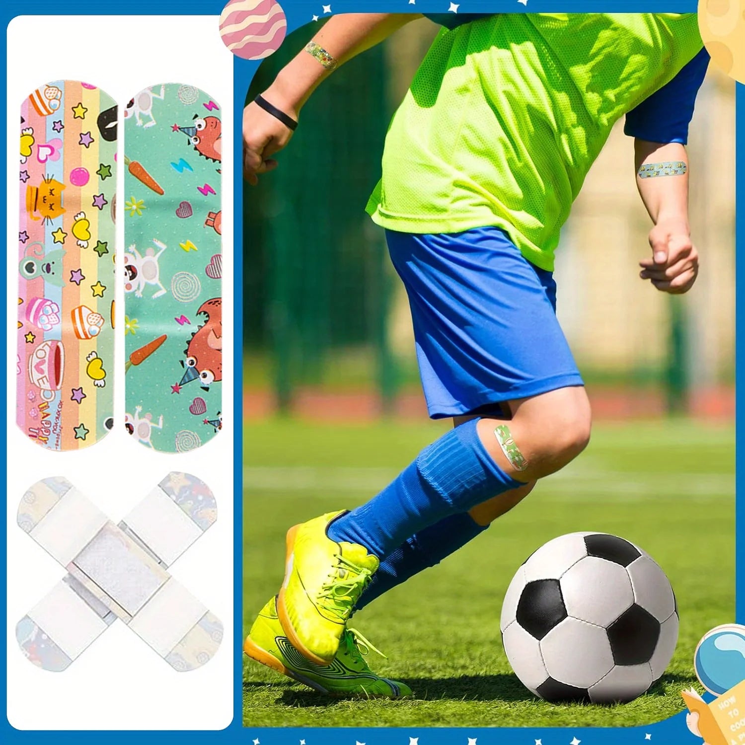 100pcs Multiple 12 Styles PE Material Bandages Band Aid Waterproof Cartoon Bandage Patches Suitable For Wound Care And First Aid