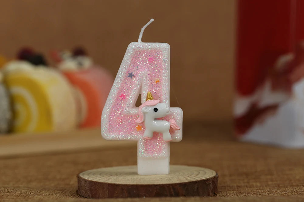 Sparklers Birthday Candle 1 Years Pink Unicorn Original Birthday Candles for Cake Blue Children's Birthday Candle