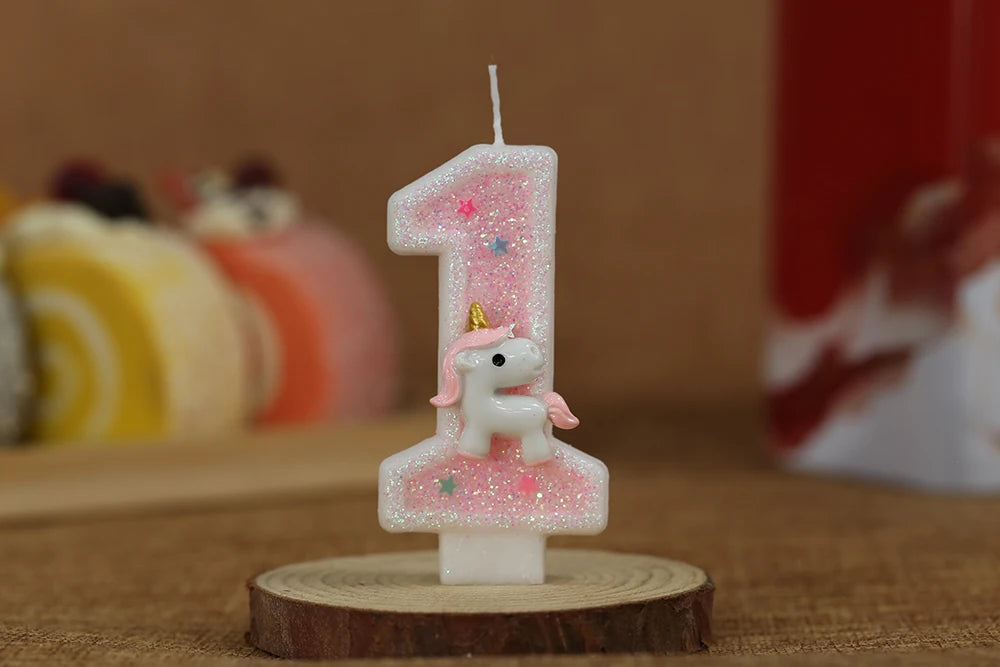 Sparklers Birthday Candle 1 Years Pink Unicorn Original Birthday Candles for Cake Blue Children's Birthday Candle