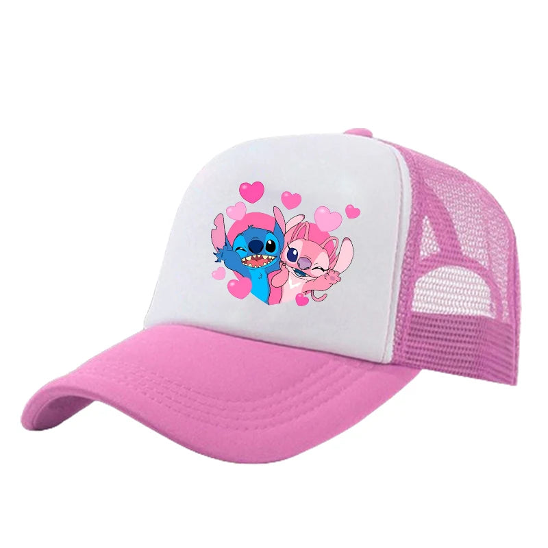 Stitch Baseball Cap For Boys And Girl, Adjustable Protection Unisex Casual Hip-Hop Print Mesh Sun Hat, Classic Cotton Peaked Hat