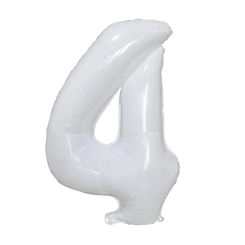 32/40Inch Cream Color Number Balloons 1-9 Large Digital Foil Helium Ball Girl Kids Adult Happy Birthday Party Decoration Wedding