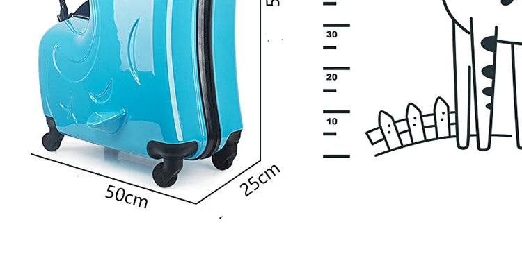 New Kids Riding Trojanl Luggage Hot Boys Girls Travel Trolley Alloy Children Sitting Rolling Luggage Suitcase Spinner Wheels