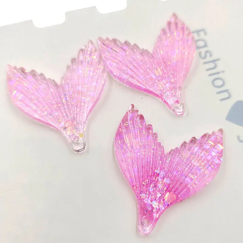 10pcs/lot DIY flat back resin glitter mermaid tail cabochons accessories for kids hair clothes brooch jewelry accessories