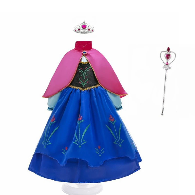 Princess Costume Girl Anna Dress 2 3 4 5 6 8 10 Years
