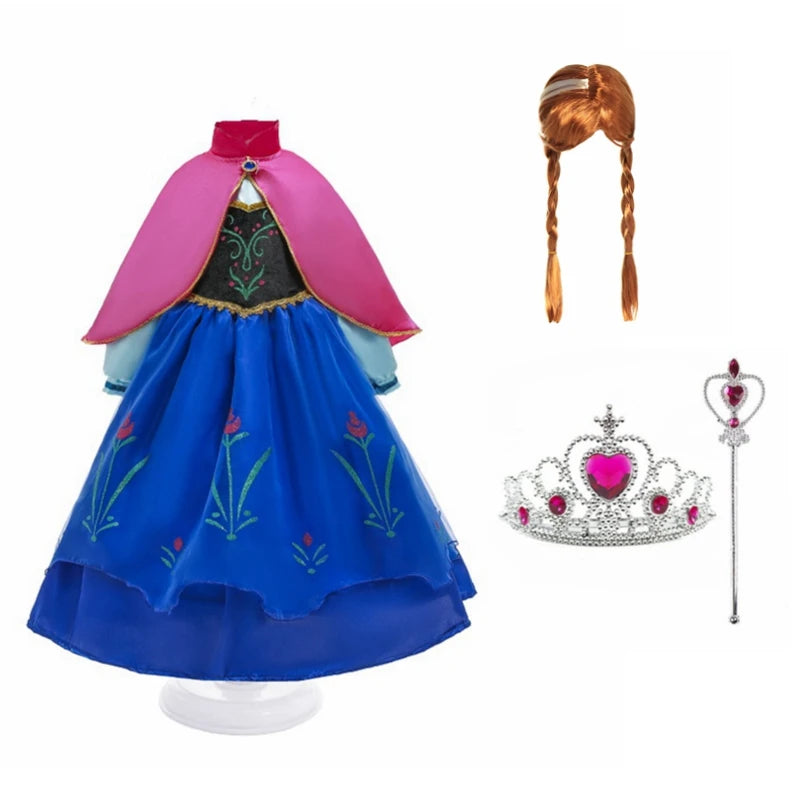 Princess Costume Girl Anna Dress 2 3 4 5 6 8 10 Years
