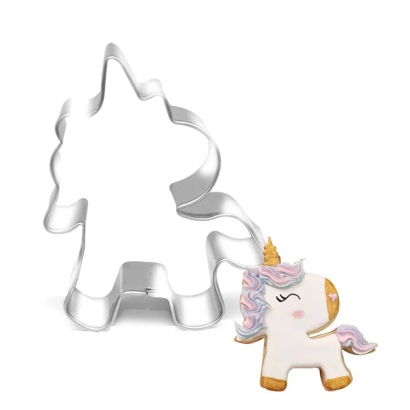 5Pcs/set Cartoon Unicorn Cookie Cutter Mould Fondant Cake Biscuit Mold Baking Tools Unicorn Birthday Party Decoration Supplies