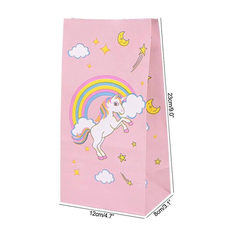 Unicorn Paper Candy Gift Bag Unicorn Party Cookie Popcorn Box for Kids Girl Birthday Party Decoration Supplies Baby Shower Favor