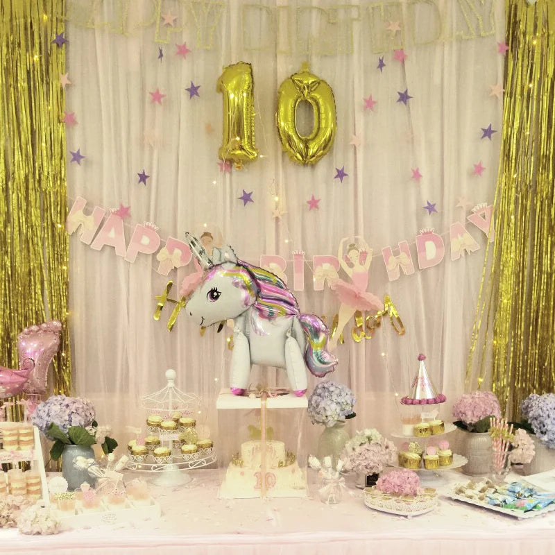 Baby Shower 3D Giant Unicorn Balloon Inflatable Rainbow Horse Balloons Kid Toy Unicorn Birthday Party Decoration Ballon Supplies