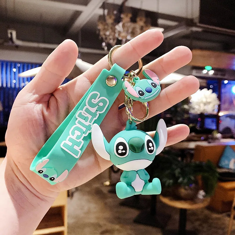 Lilo & Stitch Toys Keychian Children Anime Stitch Pendant Doll Keyring Kawaii Angel Keychians Cute Girls Christmas Gifts