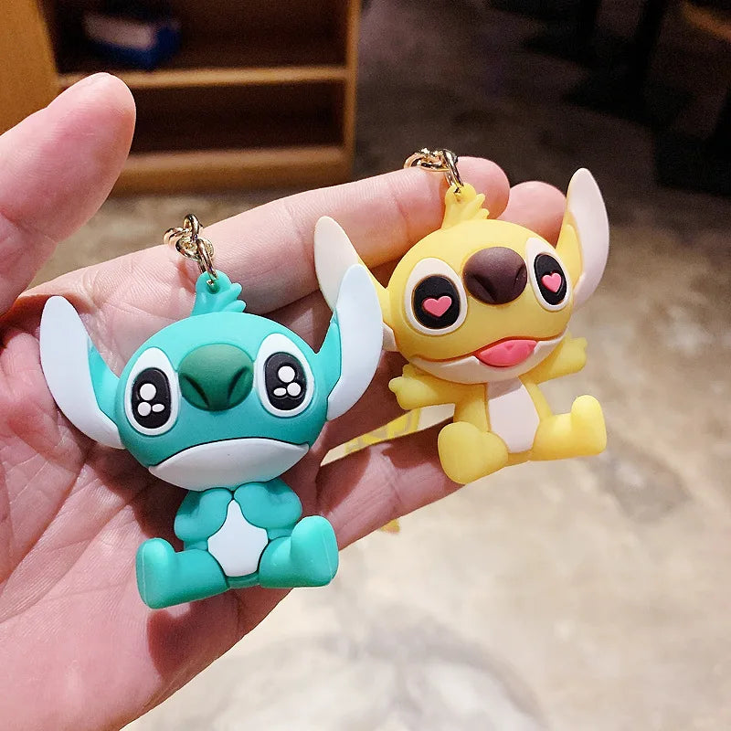 Lilo & Stitch Toys Keychian Children Anime Stitch Pendant Doll Keyring Kawaii Angel Keychians Cute Girls Christmas Gifts