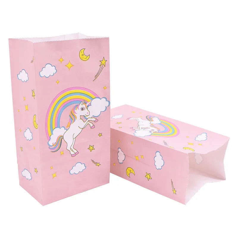 Unicorn Paper Candy Gift Bag Unicorn Party Cookie Popcorn Box for Kids Girl Birthday Party Decoration Supplies Baby Shower Favor