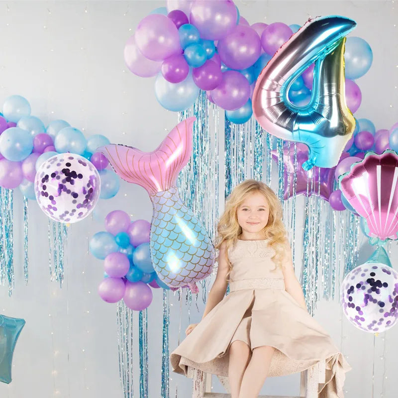 Mermaid Party Disposable Tableware Banner Mermaid Birthday Party Decorations Girl Under the Sea Party Decoration Baby Shower