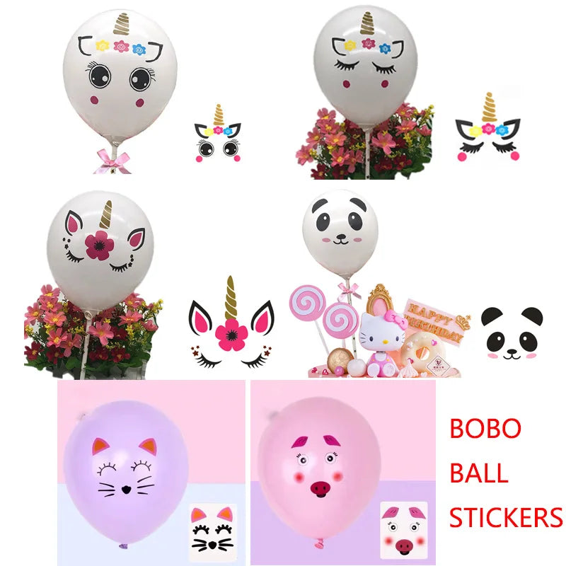 1pc Unicorn Balloon Sticker for Bubble Clear Helium Balloon Birthday Party Decoration Wedding Valentine's Day Baby Shower Party
