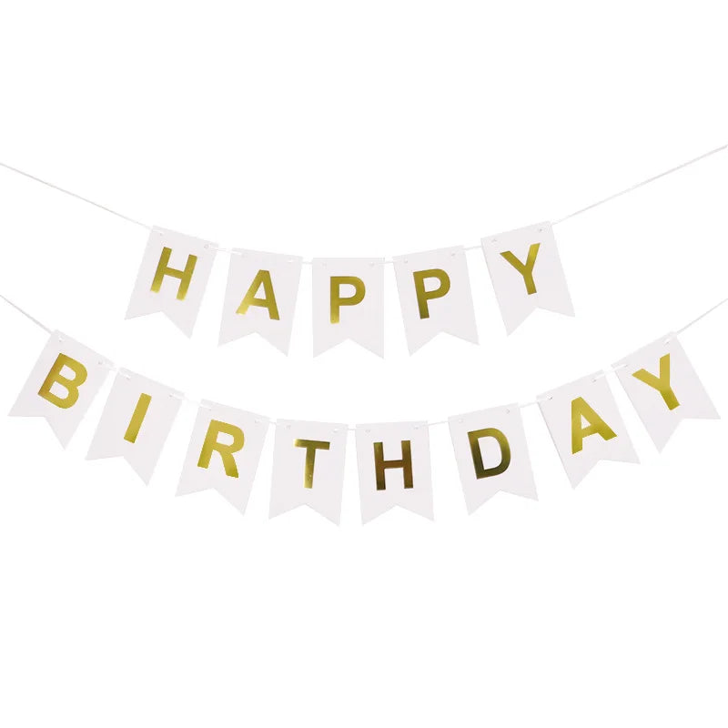 NEW Happy Birthday Banner Bunting Flag Party Decoration Kids Decor Children's Ornament Baby Colorful Girl Boy Parti Supplies