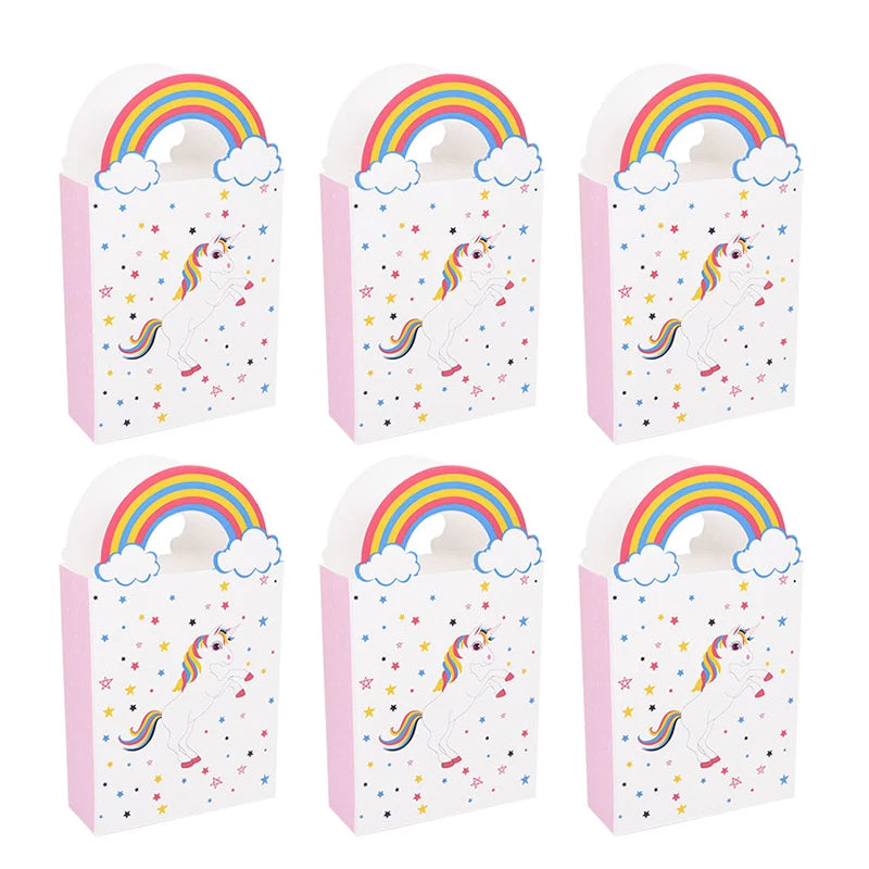 Unicorn Paper Candy Gift Bag Unicorn Party Cookie Popcorn Box for Kids Girl Birthday Party Decoration Supplies Baby Shower Favor