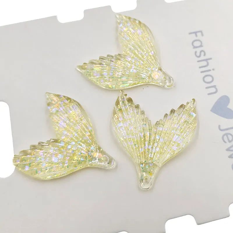 10pcs/lot DIY flat back resin glitter mermaid tail cabochons accessories for kids hair clothes brooch jewelry accessories