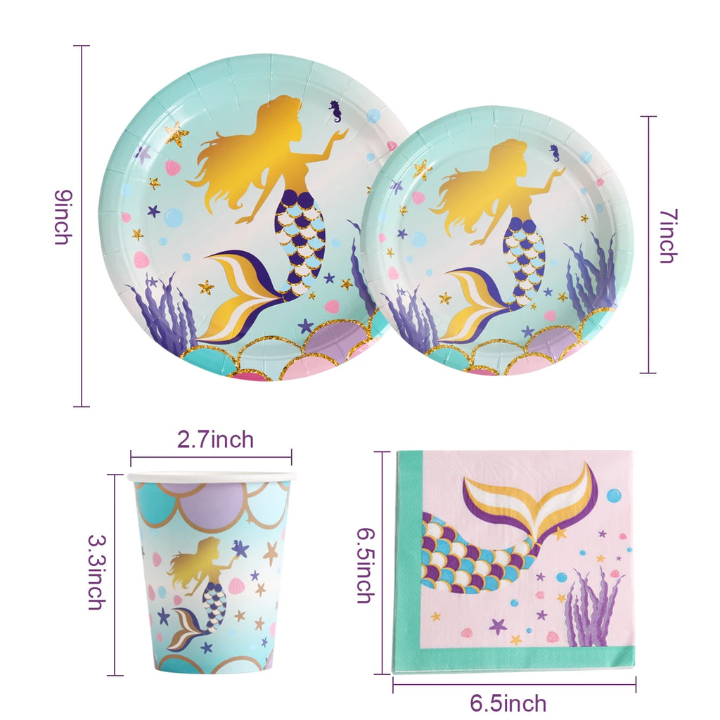 Little Mermaid Party Decor 1st One Birthday Party Kids Girl Mermaid Party Gifts Mermaid Brithday Party Supplies Baby Shower