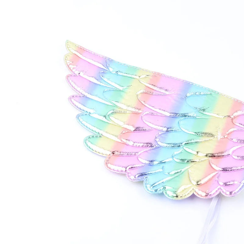 Cute Unicorn Theme Wings Rainbow Little Girls Angel Wings Baby Shower Kids Birthday Party Decoration Prom Performance Cosplay