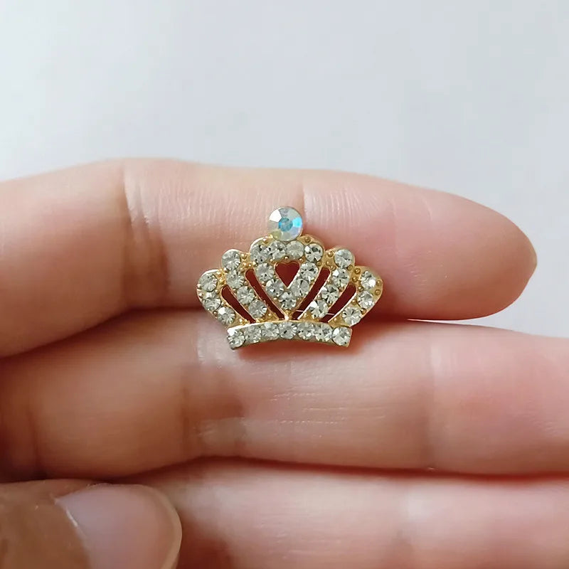 10pcs/lot lovely bling Charm crown with Rhinestone pendant kid headdress hair accessories  jewelry accessories