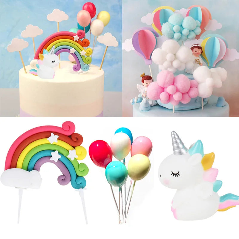 Rainbow Unicorn Cupcake Wrappers Cake Topper Unicorn Birthday Party Cake Decorations Kids Baby Shower Unicorn Party Supplies
