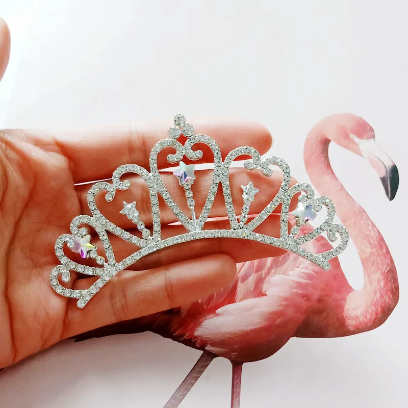 10pcs/lot lovely bling Charm crown with Rhinestone pendant kid headdress hair accessories  jewelry accessories
