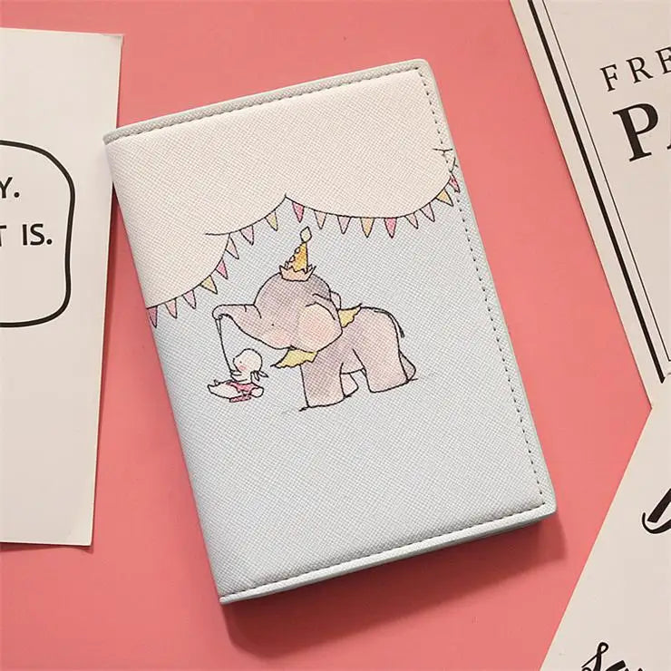 Mcneely Cartoon animals Prints Passport Holder Kids Travel Passport Cover Girls passport Case Cute boys Passport Wallet 10*14cm