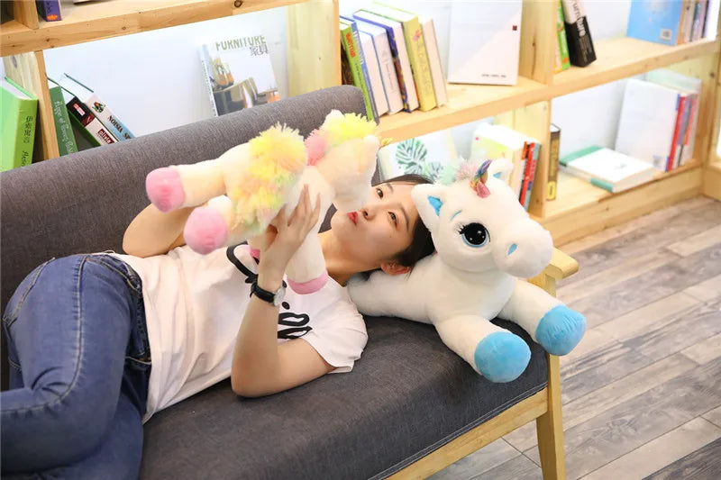 25-100CM Giant Size Unicorn Plush Toy Soft Stuffed Cartoon Unicorn Dolls Animal Horse High Quality Birthday Gift