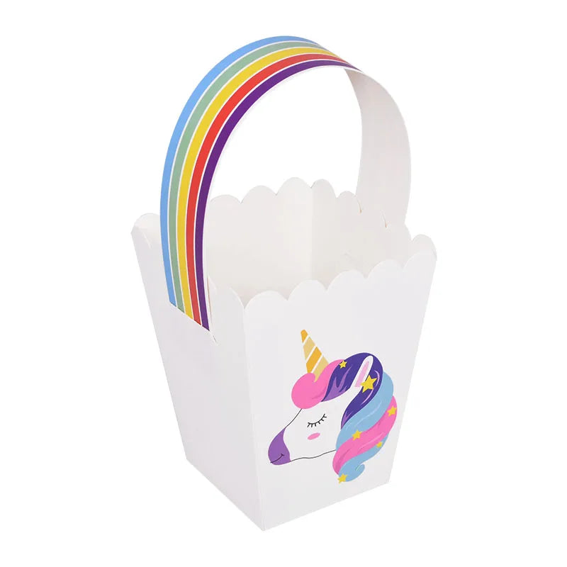 Unicorn Paper Candy Gift Bag Unicorn Party Cookie Popcorn Box for Kids Girl Birthday Party Decoration Supplies Baby Shower Favor