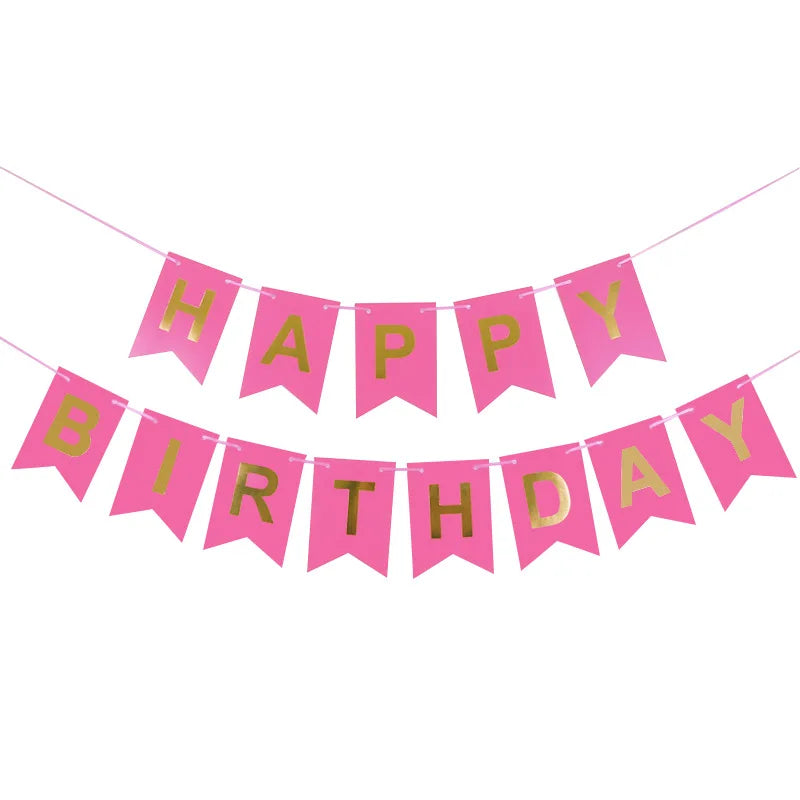 NEW Happy Birthday Banner Bunting Flag Party Decoration Kids Decor Children's Ornament Baby Colorful Girl Boy Parti Supplies