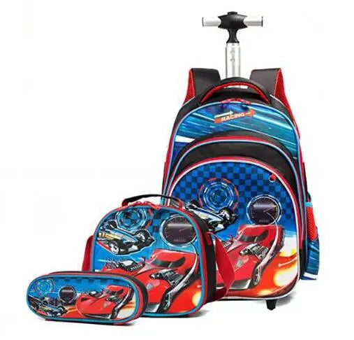 3pcs School Wheeled bag set with lunch box Kids SchooTrolley Bag wheels Wheeled backpack for boys Travel luggage Trolley Bag