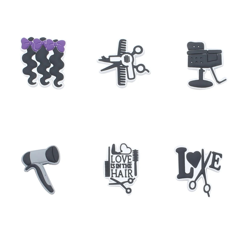 Novelty Hair salon 1pc PVC Game Shoe Charms Shoe Accessories Shoe Decoration for  Wristbands Kids Party Xmas Hot Sale