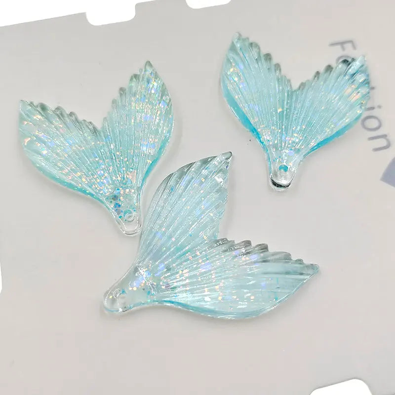 10pcs/lot DIY flat back resin glitter mermaid tail cabochons accessories for kids hair clothes brooch jewelry accessories