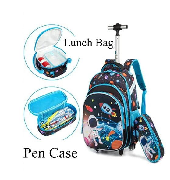 3pcs School Wheeled bag set with lunch box Kids SchooTrolley Bag wheels Wheeled backpack for boys Travel luggage Trolley Bag